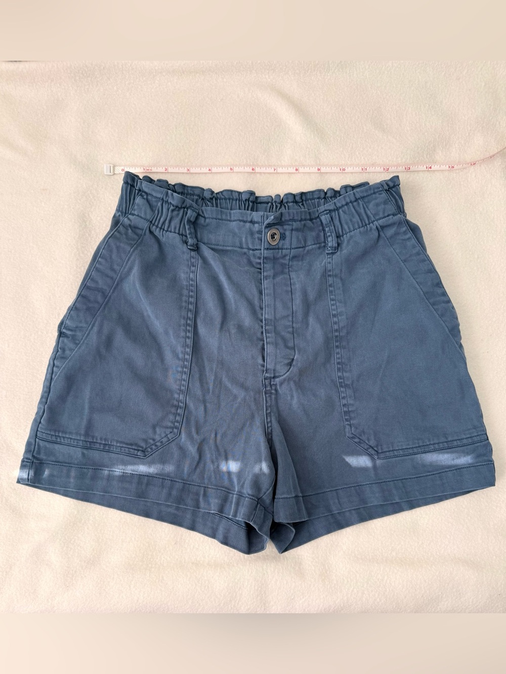 Eddie Bauer Slate Blue High-Waist Utility Shorts